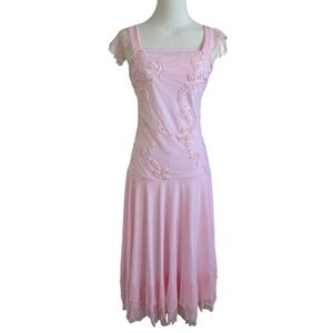 Elegant Pink Long Sleeve Dress